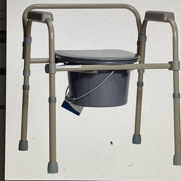 Dynarex Folding Bedside Commode - Picture 2 of 2